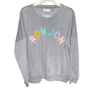 Ron Jon Vintage Multicolor Logo Gray Women's Sweatshirt Size Small